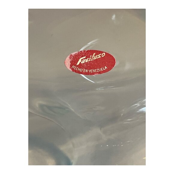 Vintage Faviluso Hand-Blown Art Glass Trumpet Vase – Green Edged Clear Glass – M - Picture 4 of 7